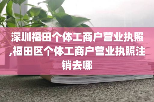 深圳福田个体工商户营业执照,福田区个体工商户营业执照注销去哪