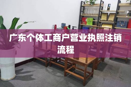 广东个体工商户营业执照注销流程