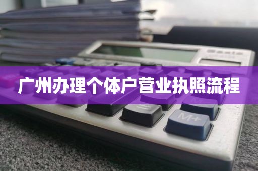 广州办理个体户营业执照流程