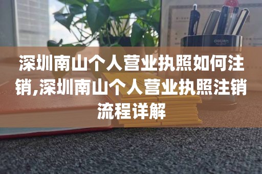 深圳南山个人营业执照如何注销,深圳南山个人营业执照注销流程详解