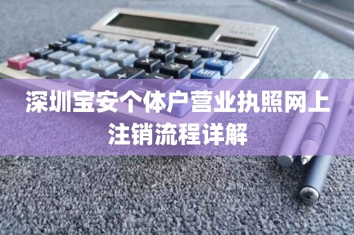 深圳宝安个体户营业执照网上注销流程详解