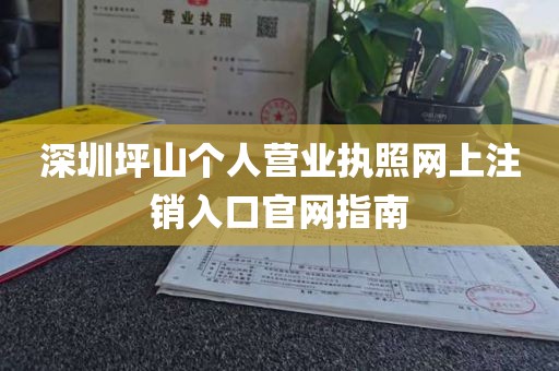 深圳坪山个人营业执照网上注销入口官网指南