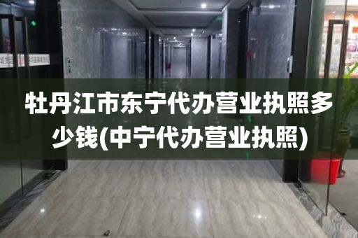 牡丹江市东宁代办营业执照多少钱(中宁代办营业执照)