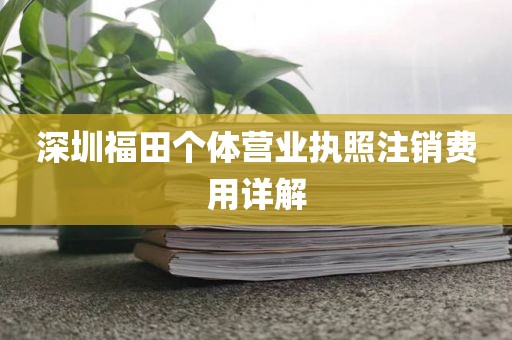 深圳福田个体营业执照注销费用详解