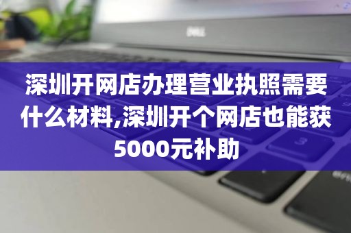深圳开网店办理营业执照需要什么材料,深圳开个网店也能获5000元补助