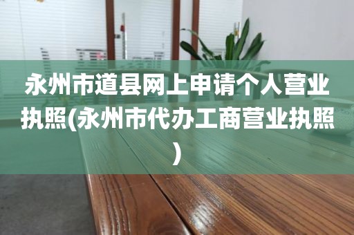 永州市道县网上申请个人营业执照(永州市代办工商营业执照)
