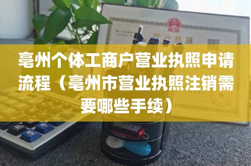 亳州个体工商户营业执照申请流程（亳州市营业执照注销需要哪些手续）