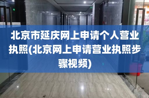 北京市延庆网上申请个人营业执照(北京网上申请营业执照步骤视频)