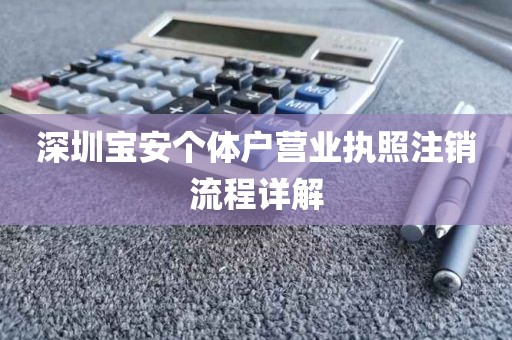 深圳宝安个体户营业执照注销流程详解