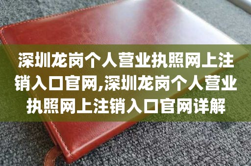 深圳龙岗个人营业执照网上注销入口官网,深圳龙岗个人营业执照网上注销入口官网详解