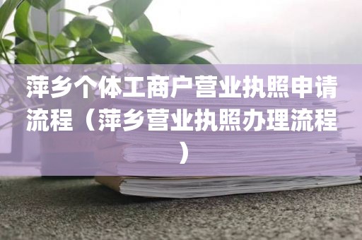 萍乡个体工商户营业执照申请流程（萍乡营业执照办理流程）