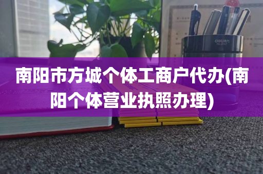 南阳市方城个体工商户代办(南阳个体营业执照办理)