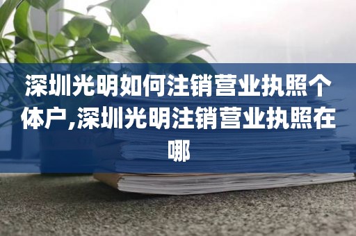深圳光明如何注销营业执照个体户,深圳光明注销营业执照在哪