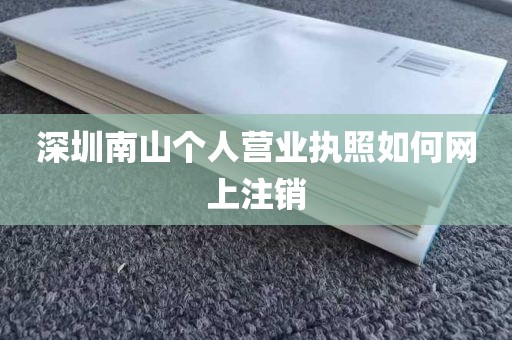 深圳南山个人营业执照如何网上注销