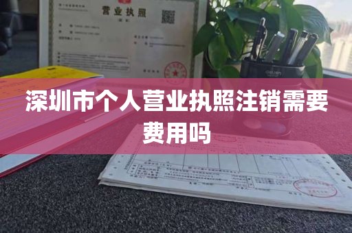 深圳市个人营业执照注销需要费用吗