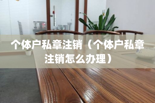 个体户私章注销（个体户私章注销怎么办理）