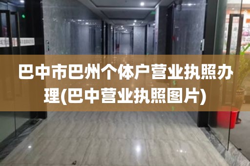 巴中市巴州个体户营业执照办理(巴中营业执照图片)