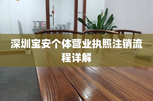 深圳宝安个体营业执照注销流程详解