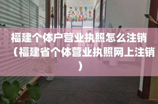福建个体户营业执照怎么注销（福建省个体营业执照网上注销）