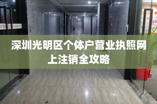深圳光明区个体户营业执照网上注销全攻略
