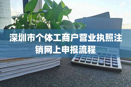 深圳市个体工商户营业执照注销网上申报流程