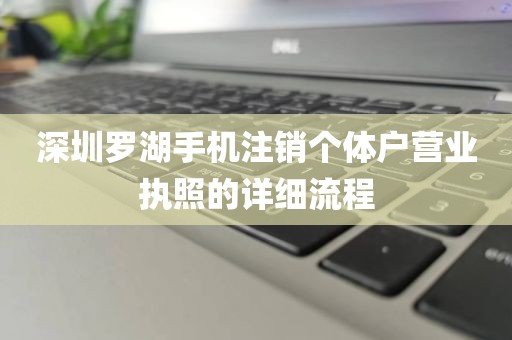 深圳罗湖手机注销个体户营业执照的详细流程