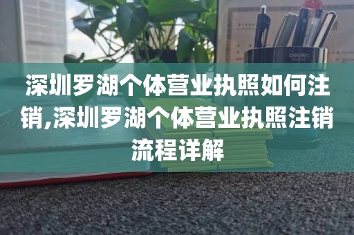 深圳罗湖个体营业执照如何注销,深圳罗湖个体营业执照注销流程详解