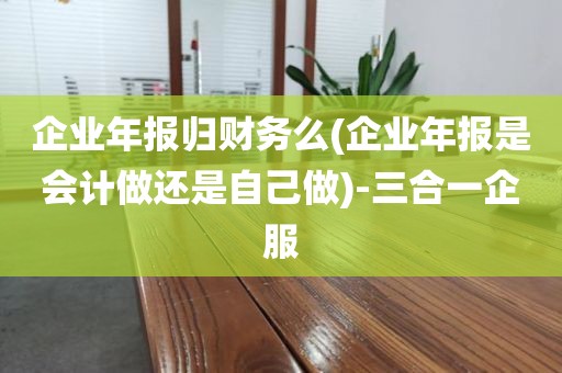 企业年报归财务么(企业年报是会计做还是自己做)-三合一企服