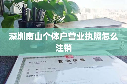 深圳南山个体户营业执照怎么注销