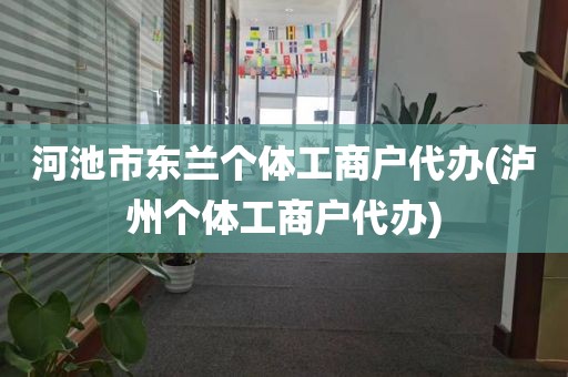 河池市东兰个体工商户代办(泸州个体工商户代办)