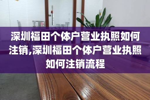 深圳福田个体户营业执照如何注销,深圳福田个体户营业执照如何注销流程