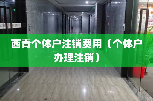 西青个体户注销费用（个体户办理注销）