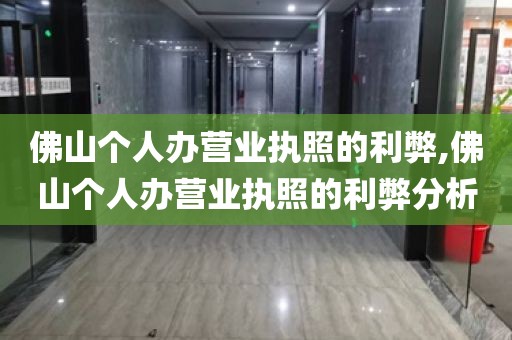 佛山个人办营业执照的利弊,佛山个人办营业执照的利弊分析