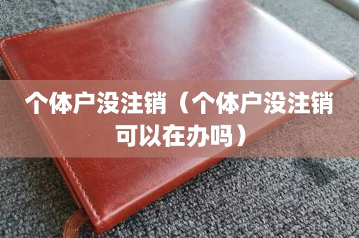 个体户没注销（个体户没注销可以在办吗）