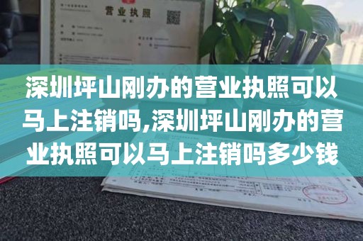 深圳坪山刚办的营业执照可以马上注销吗,深圳坪山刚办的营业执照可以马上注销吗多少钱