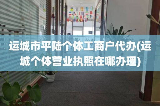 运城市平陆个体工商户代办(运城个体营业执照在哪办理)