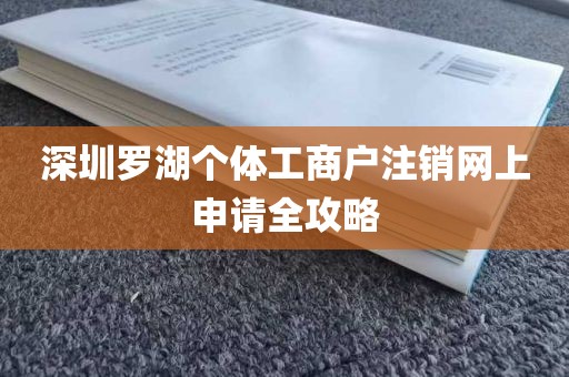 深圳罗湖个体工商户注销网上申请全攻略