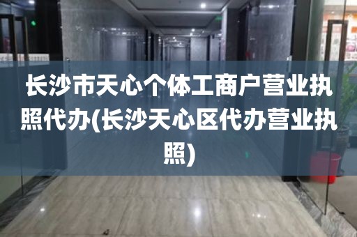 长沙市天心个体工商户营业执照代办(长沙天心区代办营业执照)