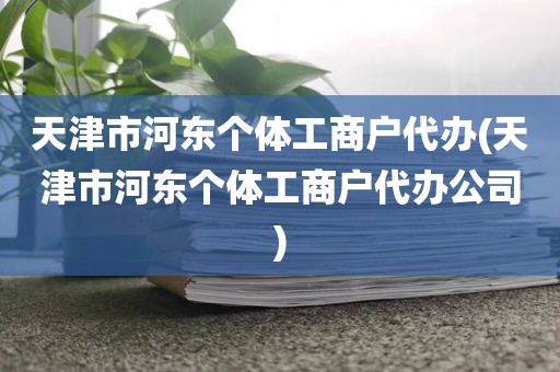 天津市河东个体工商户代办(天津市河东个体工商户代办公司)
