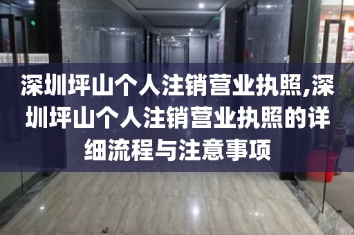 深圳坪山个人注销营业执照,深圳坪山个人注销营业执照的详细流程与注意事项
