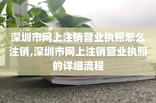 深圳市网上注销营业执照怎么注销,深圳市网上注销营业执照的详细流程
