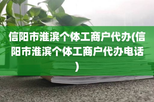 信阳市淮滨个体工商户代办(信阳市淮滨个体工商户代办电话)