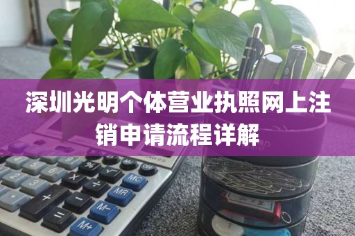 深圳光明个体营业执照网上注销申请流程详解