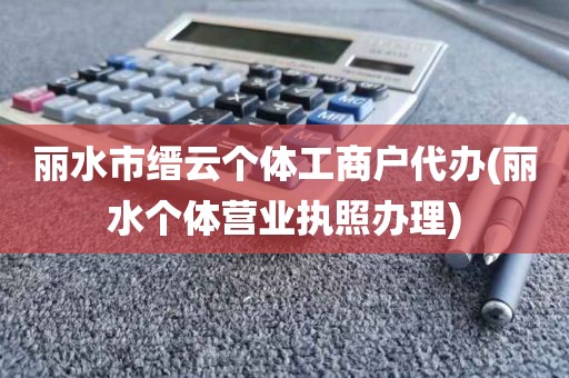 丽水市缙云个体工商户代办(丽水个体营业执照办理)