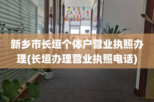 新乡市长垣个体户营业执照办理(长垣办理营业执照电话)
