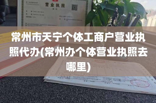 常州市天宁个体工商户营业执照代办(常州办个体营业执照去哪里)
