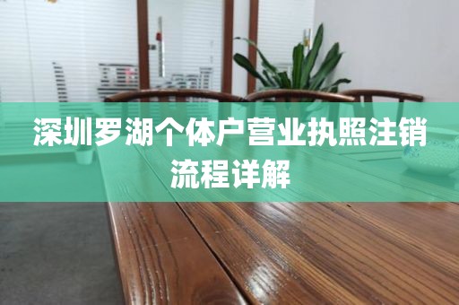 深圳罗湖个体户营业执照注销流程详解