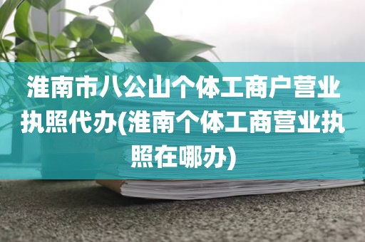 淮南市八公山个体工商户营业执照代办(淮南个体工商营业执照在哪办)