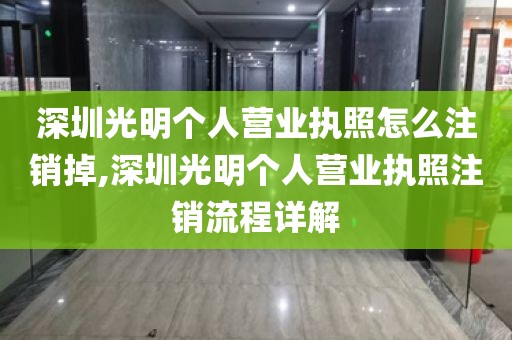 深圳光明个人营业执照怎么注销掉,深圳光明个人营业执照注销流程详解