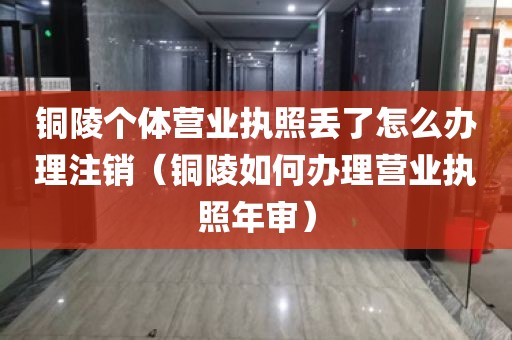 铜陵个体营业执照丢了怎么办理注销（铜陵如何办理营业执照年审）